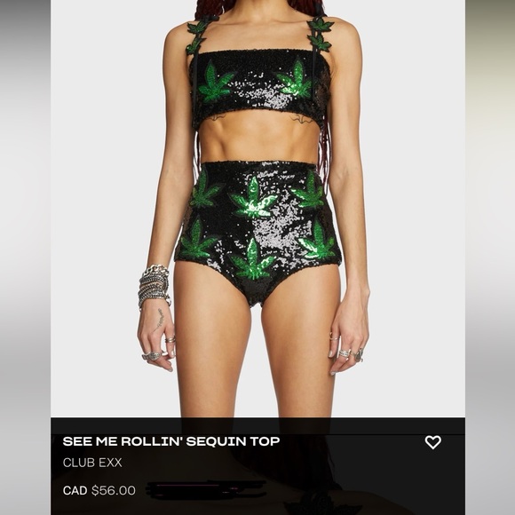 Dolls Kill Club Exx See Me Rollin’ Sequin Top and Shorts Set - Picture 16 of 17